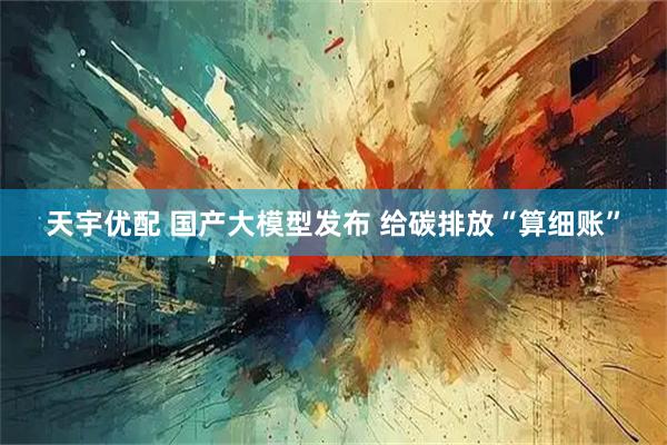天宇优配 国产大模型发布 给碳排放“算细账”