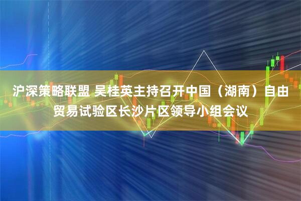 沪深策略联盟 吴桂英主持召开中国（湖南）自由贸易试验区长沙片区领导小组会议