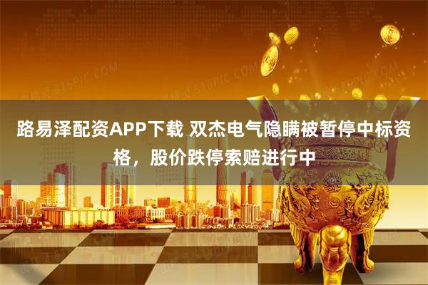 路易泽配资APP下载 双杰电气隐瞒被暂停中标资格,股价跌停索赔进行中